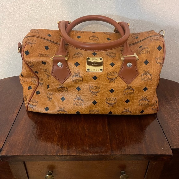 MCM Cognac Visetos Satchel - Picture 1 of 8